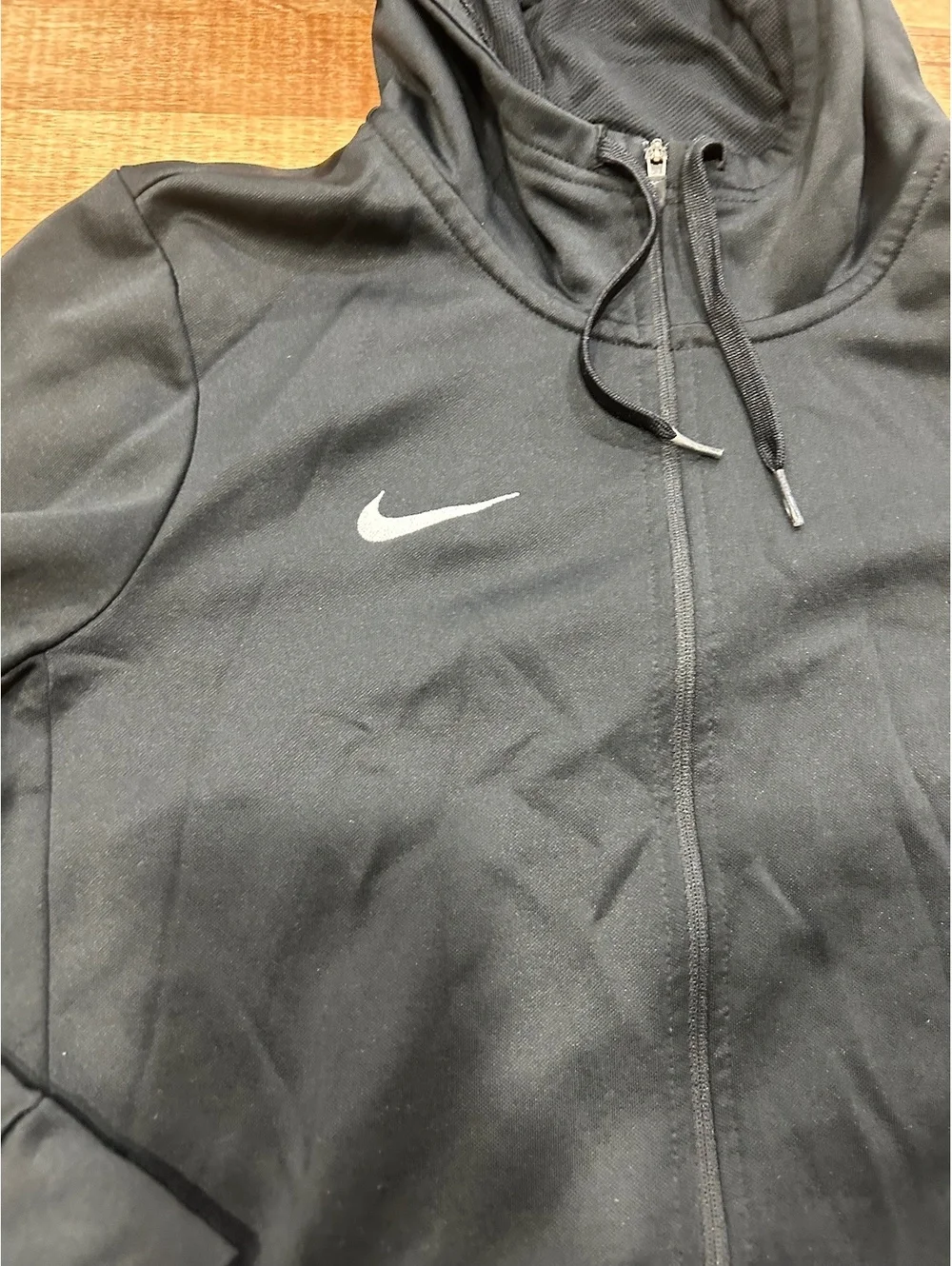 Nike Dri-FIT black full zip hooded jacket youth small
